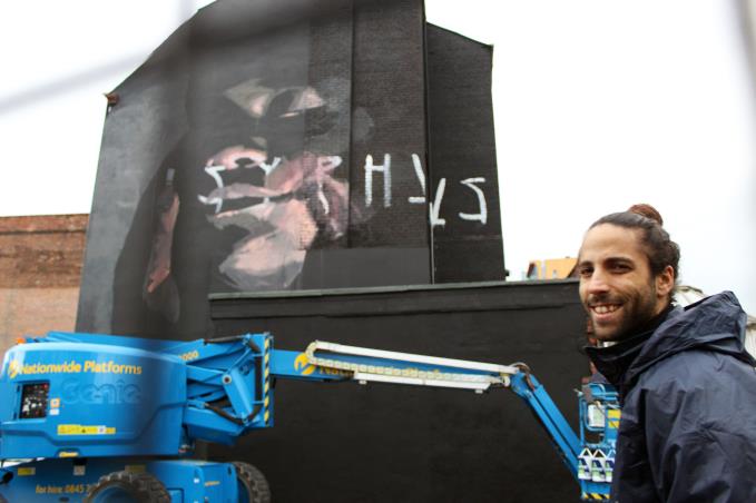 Axel Void - the da Vinci of street art - working on his Young Identity piece